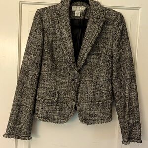 Like NEW Calvin Klein classic notched collared tweed flecked jacket